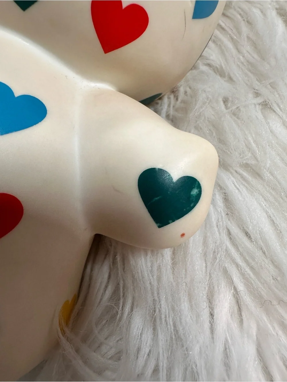 Sanrio • 2007 Hello Kitty Big Rainbow Hearts Vinyl Piggy Bank